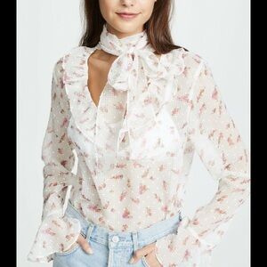 Endless Rose tie‎ front long sleeve blouse NWT